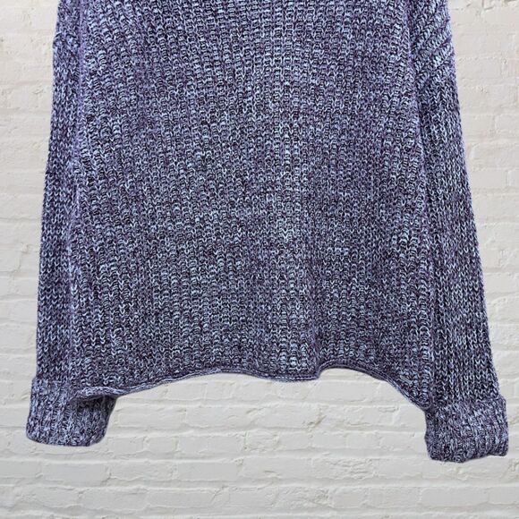 PINK Victoria's Secret XS Purple Marled Knit Oversized Cropped Sweater - Picture 8 of 15